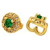 Brass Micro Pave Cubic Zirconia Clasps KK-Z089-08G-2