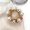 Plastic Imitation Pearl with Rhinestone Elastic Hair Ties PW-WGA89E1-04-1