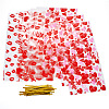 100Pcs 4 Styles Valentine's Day Themed OPP Plastic Bags ABAG-TA0001-41-2