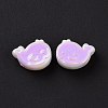 UV Plating Rainbow Iridescent Acrylic European Beads SACR-E009-27-3