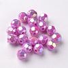 AB Color Plated Eco-Friendly Poly Styrene Acrylic Round Beads TACR-L004-8mm-49-2