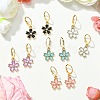 Alloy Enamel Flower Leverback Earrings EJEW-JE05574-2