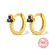 Real 18K Gold Plated 925 Sterling Silver Micro Pave Cubic Zirconia Hoop Earrings JU6681-1-1