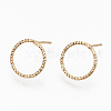 Brass Stud Earrings EJEW-N018-006-NF-1