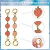 Unicraftale 3Pcs 3 Style Alloy Enamel Strawberry Link Purse Strap Extenders DIY-UN0004-55-4