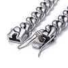 Tarnish Resistant Men's 304 Stainless Steel Cuban Link Chain Bracelets BJEW-P263-B02-P-4