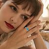 Zinc Alloy with Synthetic Turquoise Finger Rings FS-WGE57A9-05-4