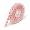 Floral Single-sided Printed Polyester Grosgrain Ribbons SRIB-A011-9mm-240874-2