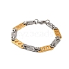 304 Stainless Steel Oval Link Chain Bracelets BJEW-B078-122GP-1