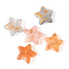 100Pcs 5 Colors Transparent Frosted Spray Painted Acrylic Beads FACR-TA0001-05-3