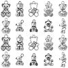 100Pcs 10 Styles Tibetan Style Alloy Pendants TIBEP-CJ0003-11-1