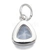 304 Stainless Steel Cubic Zirconia Pendant ZIRC-P080-B06-2