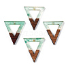 Transparent Resin & Walnut Wood Pendants RESI-ZX017-22-1