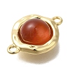 Natural Carnelian(Dyed & Heated) Flat Round Links Connector Charms KK-K388-04G-2