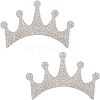 Crown Shape Glass Rhinestone Car Stickers DIY-WH0171-17-1