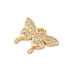 Brass Micro Pave Clear Cubic Zirconia Charms KK-M294-22G-2