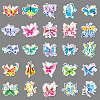 50Pcs Butterfly PVC Waterproof Stickers PW-WG52362-01-4
