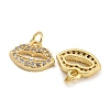 Rack Plating Brass Micro Pave Clear Cubic Zirconia Charms KK-U030-03G-2