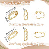 Olycraft 4Pcs 4 Styles Rack Plating Brass Micro Pave Clear Cubic Zirconia Twister Clasps KK-OC0001-48-2