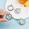 Flat Round Alloy Rhinestone Magnetic Locket Pendants PALLOY-PH0013-39-3