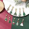 10Pcs Christmas Tree Alloy Enamel Pendant Decorations HJEW-JM02550-2