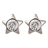 304 Stainless Steel Clear Cubic Zirconia Stud Earrings EJEW-Q044-06P-2