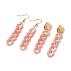 Chunky Acrylic Curb Chain Long Drop Earrings EJEW-JE04772-05-1