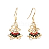Christmas Theme Alloy Rhinestone Dangle Earrings EJEW-JE06627-03-2