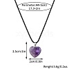 Natural Amethyst Heart Pendant Black Cord Necklaces NI9317-13-2