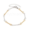 Two-tone 304 Stainless Steel Twisted Rope Link Chain Bracelets for Women BJEW-A160-09GP-5