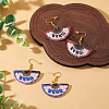 1 Pairs Acrylic Fan Dangle Earrings EJEW-TA0001-74-7
