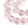 AB Color Plated Transparent Glass Round Beads Strands EGLA-T029-8mm-12T-13-3