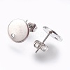 Non-Tarnish 304 Stainless Steel Stud Earring Findings STAS-G178-01P-10mm-2