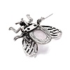 Natural Rose Quartz & Alloy Lapel Pin Brooches GG-N001-04AS-01-3