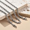 Brass Rope Chain Necklaces for Men Women NJEW-G160-09P-1