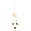 Flat Round & Rose Hanging Crystal Chandelier Pendant HJEW-M002-03-2