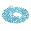 Transparent Electroplate Glass Beads Strands EGLA-A039-T3mm-B20-2