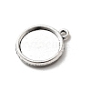 Tibetan Style Alloy Flat Round Pendant Cabochon Settings TIBEP-M022-48AS-2
