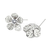 Flower Brass Micro Pave Cubic Zirconia Stud Earring Findings LS-KK-M326-08P-2