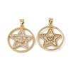 Brass Micro Pave Clear Cubic Zirconia Pendants KK-G439-43G-1