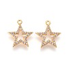 Brass Micro Pave Cubic Zirconia Pendants KK-F809-09G-1