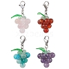 4Pcs 4 Styles Grape Natural Green Aventurine & Hemimorphite & Rose Quartz & Carnelian & Amethyst Pendant Decoration HJEW-TA00293-1