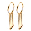 Brass Tassel Hoop Earrings EJEW-R014-12G-4