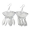 Silver Alloy Chandelier Earrings LS-EJEW-D092-02A-S-1