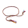 Polyester Braided Slider Bracelet with Brass Beads BJEW-A099-01-4