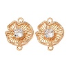 Brass Pave Clear Cubic Zirconia Connector Charms CU-CBAEC99-11G-1