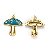 Autumn Theme Real 18K Gold Plated Brass Micro Pave Cubic Zirconia Pendants ZIRC-L100-019A-G-2