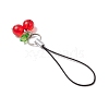 Cherry Glass & Acrylic Mobile Straps HJEW-JM02934-6