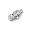 Brass Micro Pave Clear Cubic Zirconia Lobster Claw Clasps KK-A266-24D-P-2