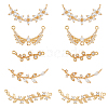 SUPERFINDINGS 10Pcs 5 Style Brass Pave Clear Cubic Zirconia Connector Charms & Chandelier Component Links FIND-FH0007-37-1